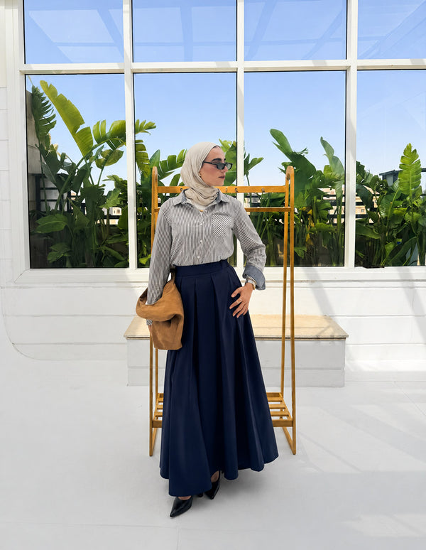 Calla A-line Skirt- Dark navy