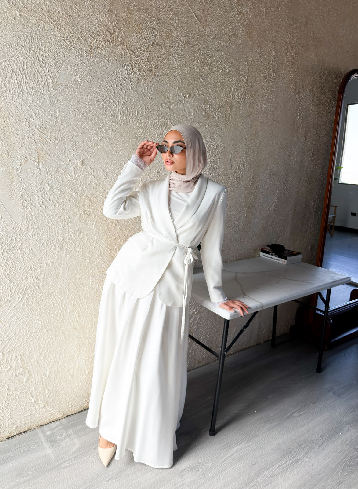 Camellia Full Suit - White