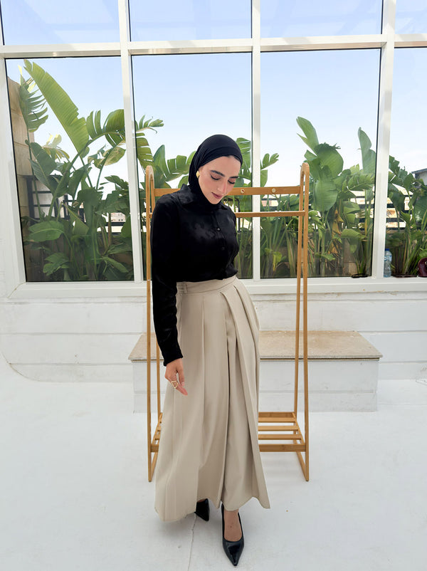Calla A-line Skirt - Beige